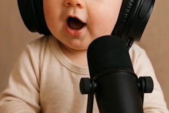create viral ai baby talking podcast for tiktok reels, ai baby podcast video
