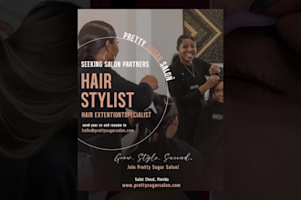 design hair , salon, and beauty social media posts and flyers