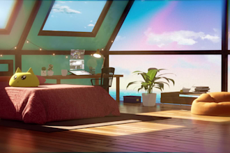 create an animated lofi loop background