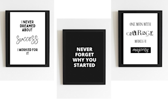 design a typography poster, wall art and motivational quotes