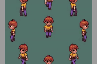 do pixel character sprite, sprite sheet, 2d game art, pixel art sprite animation