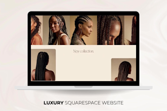 design a braids website with booking and online store on squarespace