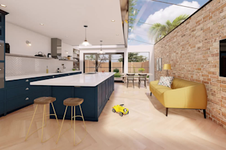 render 3d interior or 360 panorama home, room, apartment, cafe