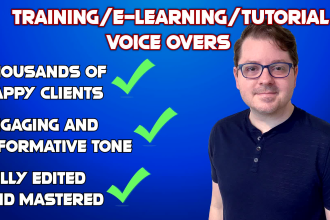 record a professional male elearning tutorial narration in english