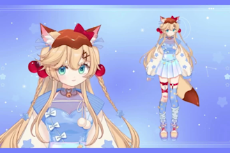 design rig 2d vtuber model anime vtuber pngtuber