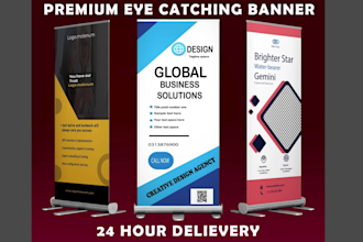 design eye catching roll up pull up and rectractable banner