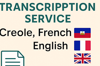 professional audio transcription in haitian creole, french and english