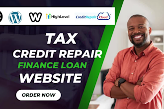 tax website, credit repair, tax prep, income tax loan website, bilsby,wix, talsu