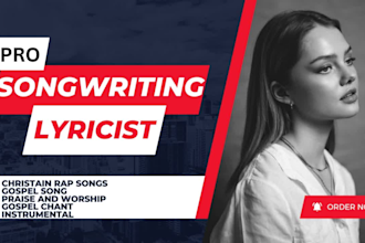 be your lyricist, vocalist and composer of uplifting christian song and gospel