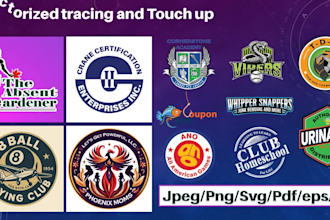 do logo creation, vectorized tracing and touch up