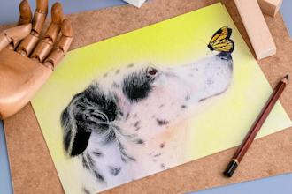 draw realistic animal portrait, dog portrait
