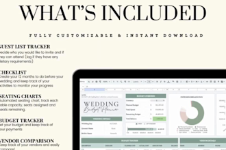 do german google sheets wedding budget planner guest list tracker, meal tracker