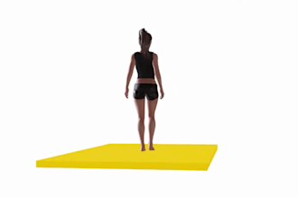 provide  3d fitness animation, gym, exercise, workout video