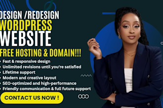 design wordpress website redesign wordpress website with free domain and hosting