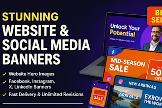 design, create website banner tiktok,instagram,shopify,linkdin,facebook,twitter