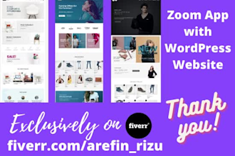 add a zoom app in your wordpress website or create website