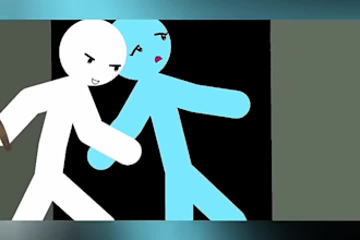 animated gif, 2d animation, stick figure, stickman, cartoon