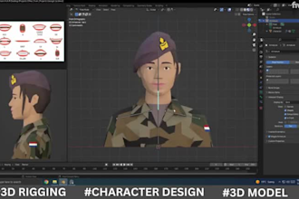 rig 3d character in maya and blender unity, unreal or vtuber