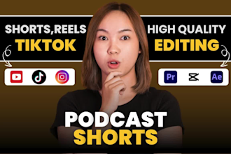 edit your podcast into youtube short videos, tiktok and instagram reels