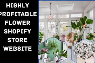 design flower plant bouquet floral garden florist decor shopify store website