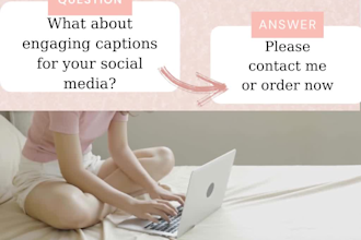 write engaging and optimized captions for social media posts