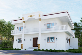 create a realistic exterior design and 3d rendering