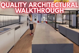do 3d architectural walkthrough, sketchup 3d building rendering video