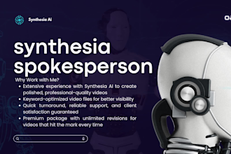 design synthesia spokesperson captions video online course video creation