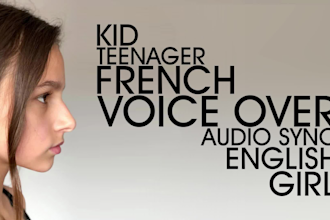 record a young female teen voice over in french or english