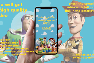 create toy story birthday invitation video