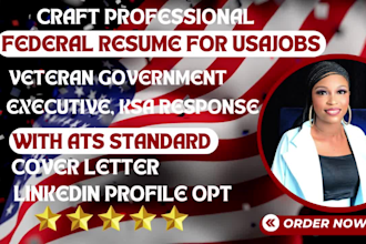 provide ats federal resume writing service for USA jobs ats federal resume