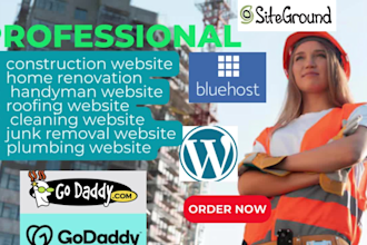 create home renovation, construction, handyman, roofing, cleaning website