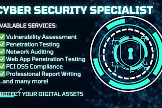 do vulnerability assessment, penetration testing, web apps testing, pci dss