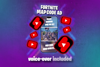 make you a youtube short video ad for your fortnite map and code