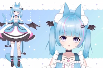 draw and rig 2d vtuber model, live2d model, 2d vtuber, anime, vtuber commission