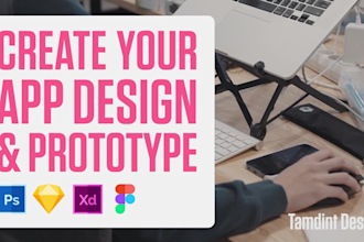 design mobile app UI psd, xd, figma or sketch, and prototype