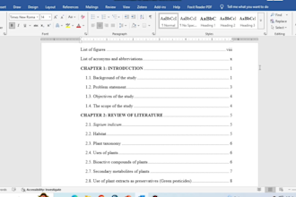 create automatic table of contents for thesis and books