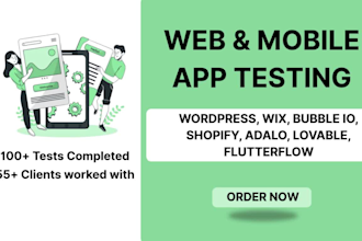 user testing review website or mobile app testing performance ux, usability
