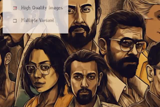 create unique fictional ai art design with midjourney or dalle