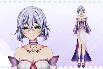 draw and rig 2d vtuber model live2d  2d vtuber character vtuber commission anime