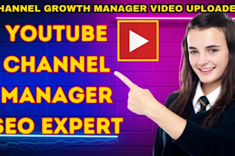 be your youtube channel manager, SEO manager, video uploader