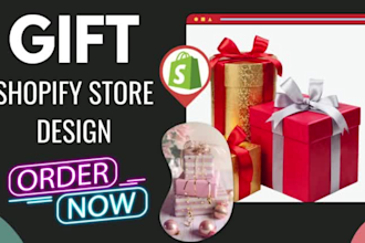 design gift shopify store gift cards gift box website dropshipping store