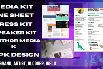 design media kit, press kit, one sheet, epk for brand, artist, influencer,
