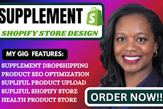 do supplement label dropshipping shopify store design supliful product label