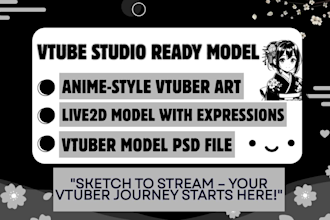 draw vtuber model, 2d vtuber model, live2d model, live 2d vtuber model, vbriger