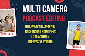 do podcast editing and  multi camera podcast editing