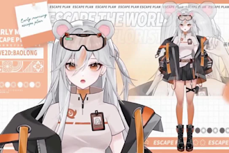 design and rig live2d model, 2d vtuber rigging for streaming
