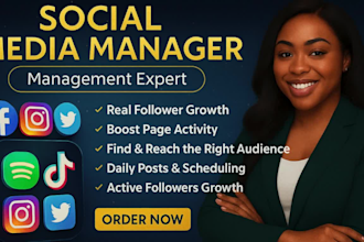 promote, manage,grow your instagram, facebook page, tiktok account organically