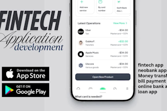 build premium fintech app neobank app p2p payment app bnpl app fintech app