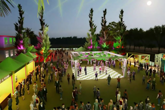 render realistic 3d stage lighting and stage design for events and night shows